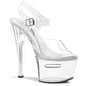 TIPJAR-708-2 Pleaser 7" Heel Clear Pole Dancing Platforms