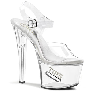 TIPJAR-708-5 Pleaser 7" Heel Clear Pole Dancing Platforms