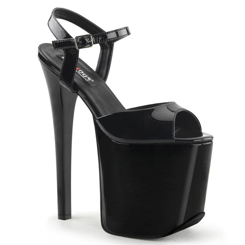 TRAMP-709 Devious Fetish 7 Inch Heel Black Platforms Shoes