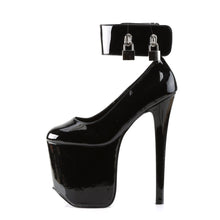 Load image into Gallery viewer, TRAMP-742 Devious Fetish 7&quot; Heel Black Patent Platforms Shoe