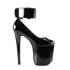 TRAMP-742 Devious Fetish 7" Heel Black Patent Platforms Shoe