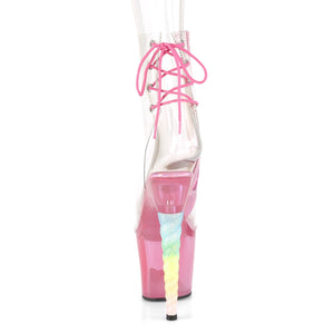 UNICORN-1018C 7 Inch Clear Bubble Gum Pink Tinted Sexy Shoes