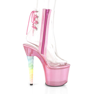 UNICORN-1018C 7 Inch Clear Bubble Gum Pink Tinted Sexy Shoes