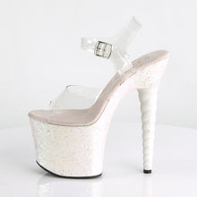 Load image into Gallery viewer, UNICORN-708LG Pleaser 7&quot; Heel Clear Opal Glitter Sexy Shoes