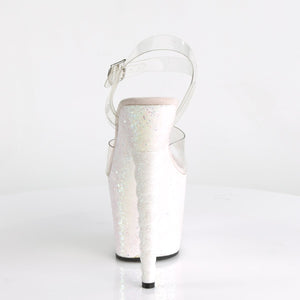 UNICORN-708LG Pleaser 7" Heel Clear Opal Glitter Sexy Shoes