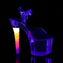 Load image into Gallery viewer, UNICORN-708MG 7&quot; Heel Clear and Black Pole Dancing Platforms