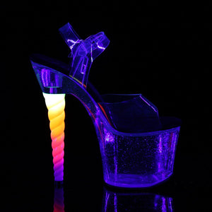 UNICORN-708MG 7" Heel Clear and Black Pole Dancing Platforms