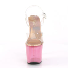 Load image into Gallery viewer, UNICORN-708T Heels Clear Bubble Gum Pink Tint Stripper Shoes