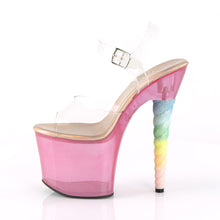 Load image into Gallery viewer, UNICORN-708T Heels Clear Bubble Gum Pink Tint Stripper Shoes