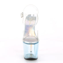 Load image into Gallery viewer, UNICORN-708T 7&quot; Heel Clear &amp; Baby Blue Pole Dancer Platforms