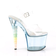 Load image into Gallery viewer, UNICORN-708T 7&quot; Heel Clear &amp; Baby Blue Pole Dancer Platforms