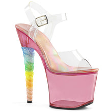 Load image into Gallery viewer, UNICORN-708T Heels Clear Bubble Gum Pink Tint Stripper Shoes