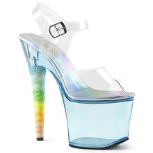 Load image into Gallery viewer, UNICORN-708T 7&quot; Heel Clear &amp; Baby Blue Pole Dancer Platforms