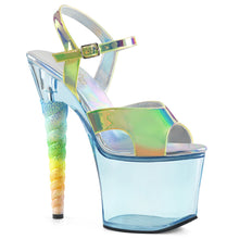 Load image into Gallery viewer, UNICORN-711T 7&quot; Heel Green Baby Blue Tinted Strippers Shoes