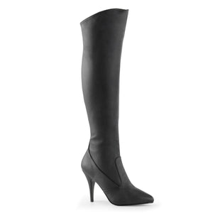 VANITY-2013 Knee Highs 4" Heel Black Leather Fetish Footwear