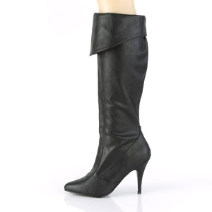 VANITY-2013 Pleaser Knee Highs 4 Inch Heel Black Fetish Shoe