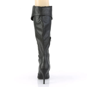 VANITY-2013 Pleaser Knee Highs 4 Inch Heel Black Fetish Shoe