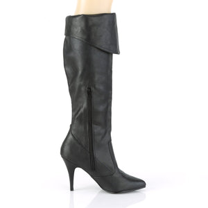 VANITY-2013 Pleaser Knee Highs 4 Inch Heel Black Fetish Shoe