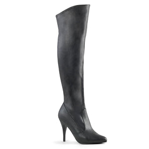 VANITY-2013 Pleaser Knee Highs 4 Inch Heel Black Fetish Shoe