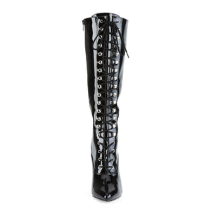 VANITY-2020 Knee Highs 4" Heel Black Patent Fetish Footwear