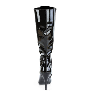 VANITY-2020 Knee Highs 4" Heel Black Patent Fetish Footwear