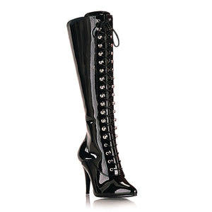 VANITY-2020 Knee Highs 4" Heel Black Patent Fetish Footwear