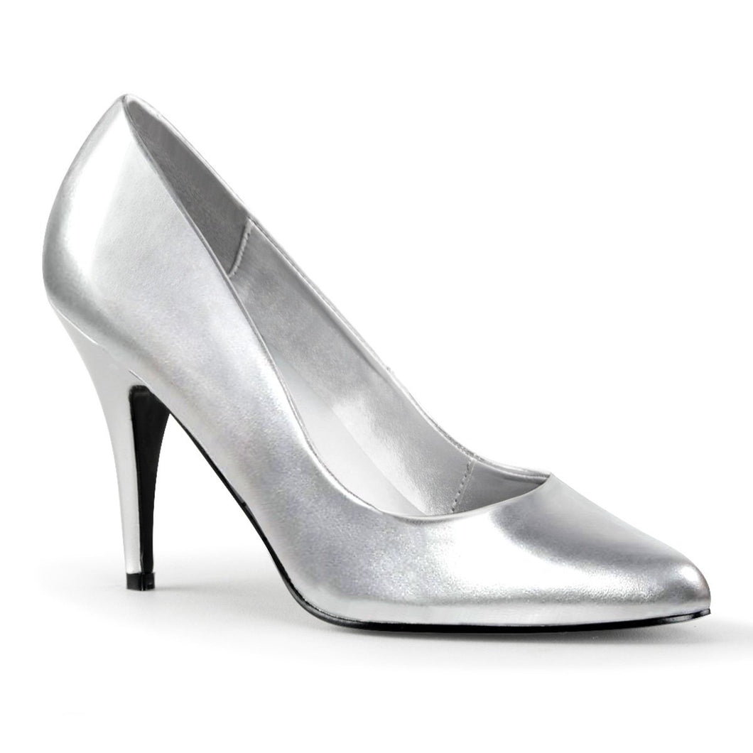 VANITY-420 Pleaser Shoes 4 Inch Heel Silver Fetish Footwear