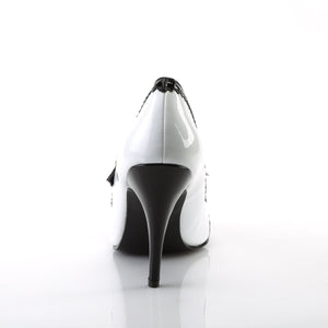 VANITY-442 Shoes 4 Inch Heel Black and White Fetish Footwear