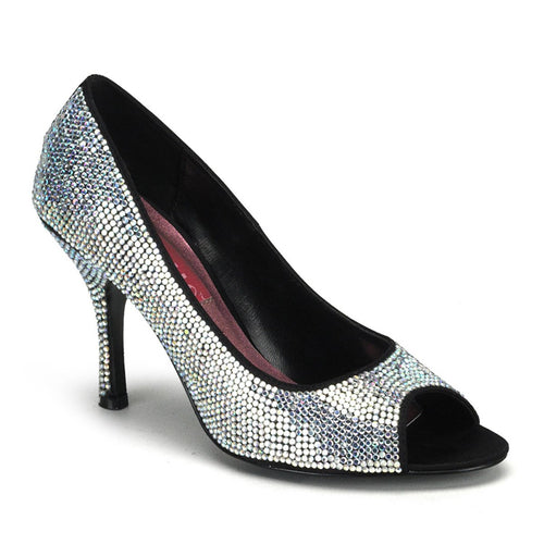 VIOLETTE-03R Burlesque Iridescent Rhinestones Sexy Shoes