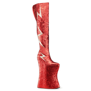 VIVACIOUS-3016 Pink Label 13.5" Heel Red Platform Thigh Boot