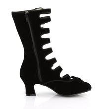 Load image into Gallery viewer, WHIMSEY-115 Bordello Burlesque 2.5&quot; Heel Black Velvet Boots