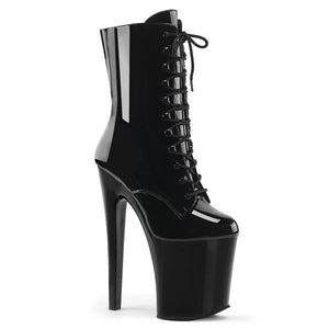 XTREME-1020 8" Heel Black Patent Pole Dancer Platforms Shoes