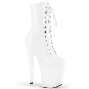 XTREME-1020 8" Heel White Patent Pole Dancer Platforms Shoes