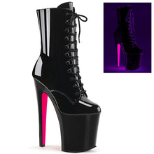 Load image into Gallery viewer, XTREME-1020TT Pleaser 8&quot; Heel Black Hot Pink Strippers Shoes