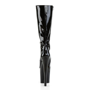 XTREME-2020 8" Heel Black Patent Pole Dancer Platforms Shoes