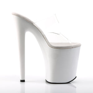 XTREME-802 8" Heel Clear & White Pole Dancer Platforms Shoes