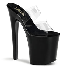 Load image into Gallery viewer, XTREME-802 8&quot; Heel Clear &amp; Black Pole Dancer Platforms Shoes