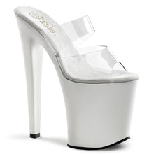 Load image into Gallery viewer, XTREME-802 8&quot; Heel Clear &amp; White Pole Dancer Platforms Shoes