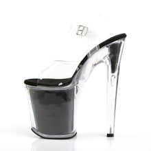 Load image into Gallery viewer, XTREME-808G Pleaser 8&quot; Heel Clear and Black Glitter Shoes