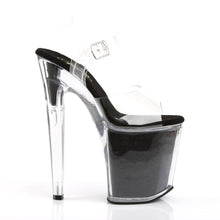 Load image into Gallery viewer, XTREME-808G Pleaser 8&quot; Heel Clear and Black Glitter Shoes