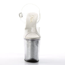 Load image into Gallery viewer, XTREME-808G Pleaser Clear Silver Glitter Stripper Shoes