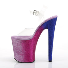 Load image into Gallery viewer, XTREME-808OMBRE 8&quot; Heel Clear Fuchsia Blue Ombre Sexy Shoes