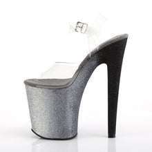 Load image into Gallery viewer, XTREME-808OMBRE 8&quot; Heel Clear Silver Black Ombre Sexy Shoes