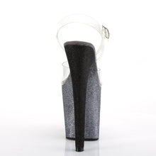 Load image into Gallery viewer, XTREME-808OMBRE 8&quot; Heel Clear Silver Black Ombre Sexy Shoes