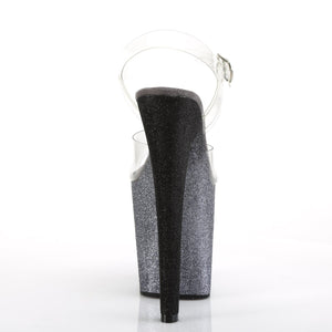 XTREME-808OMBRE 8" Heel Clear Silver Black Ombre Sexy Shoes