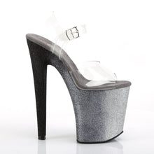 Load image into Gallery viewer, XTREME-808OMBRE 8&quot; Heel Clear Silver Black Ombre Sexy Shoes