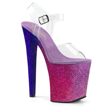 Load image into Gallery viewer, XTREME-808OMBRE 8&quot; Heel Clear Fuchsia Blue Ombre Sexy Shoes