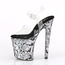 Load image into Gallery viewer, XTREME-808SSP Pleaser 8&quot; Heel Clear &amp; Silver Hologram Shoes