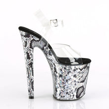 Load image into Gallery viewer, XTREME-808SSP Pleaser 8&quot; Heel Clear &amp; Silver Hologram Shoes