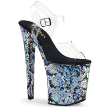 Load image into Gallery viewer, XTREME-808SSP Pleaser 8&quot; Heel Clear &amp; Silver Hologram Shoes